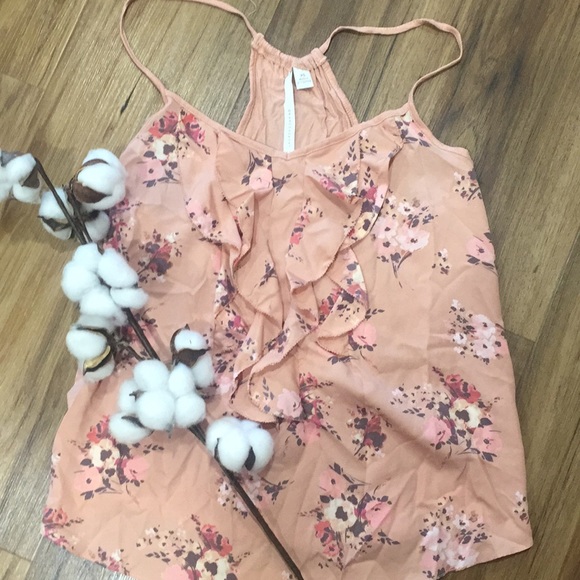 LC Lauren Conrad Tops - Lauren Conrad Floral Blush Tank